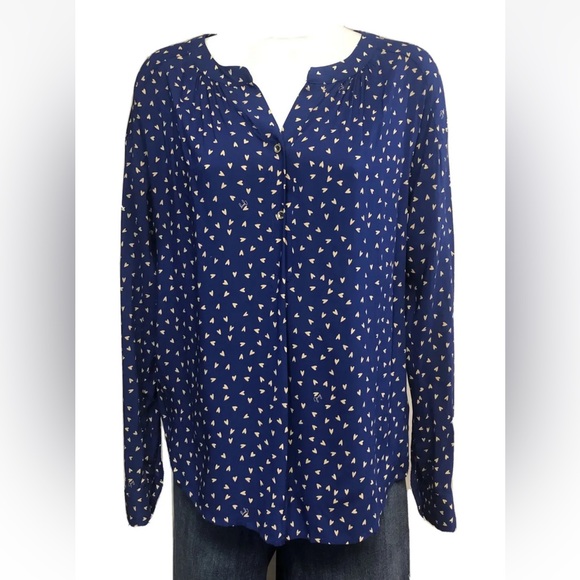 Women’s Juicy Couture Blue Printed Blouse Size XS - Picture 1 of 8